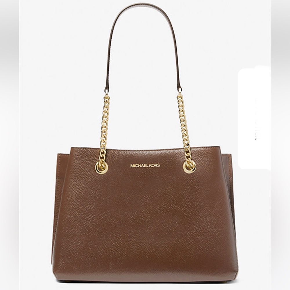 MICHAEL KORS MOCHA COLOR 
Teagan Large Pebbled Leather Shoulder Bag - Picture 2 of 3